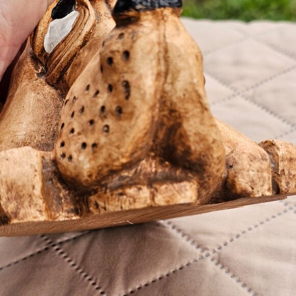 Vintage Bill Vernon Hand Carved Wooden Hound Dog Folk Art Figure Signed 1980 - Picture 9 of 15